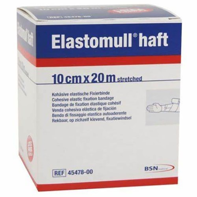 BENDA ELASTICA AUTOADESIVA PER FISSAGGIO MEDICAZIONI ELASTOMULL HAFT LF ALTEZZA 10 CM LUNGHEZZA 20 M - Angeli Pharm
