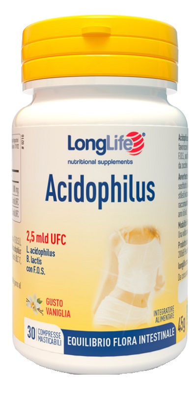 LONGLIFE ACIDOPHILUS 30 COMPRESSE MASTICABILI - Angeli Pharm