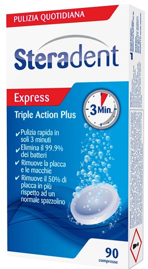 STERADENT TRIPLE ACTION PLUS 90 COMPRESSE PULENTI - Angeli Pharm