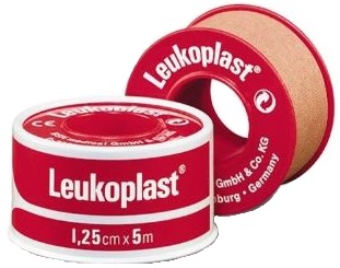 CEROTTO CHIRURGICO PER FISSAGGIO MEDICAZIONI IN ROCCHETTO LEUKOPLAST SUPPORTO VISCOSA COLOR PELLE MASSA ADESIVA CAUCCIU' OSSIDO DI ZINCO 1,25X500CM MUTUABILE - Angeli Pharm