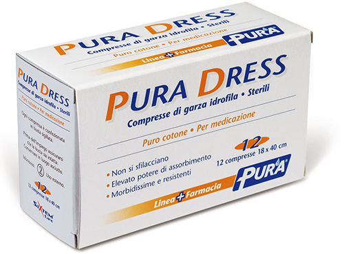 GARZA IDROFILA PURA DRESS 18X40CM 12 PEZZI - Angeli Pharm