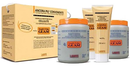 GUAM FANGHI D'ALGA DOPPIA CONVENIENZA CON FANGHI D'ALGA GUAM 2 X 1 KG + CREMA GEL 2 X 250 ML - Angeli Pharm