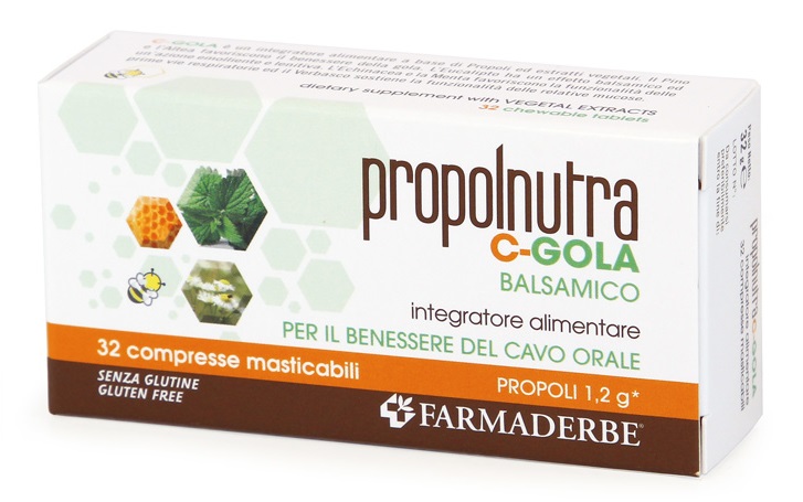 PROPOLNUTRA C GOLA BALSAMICO 32 COMPRESSE MASTICABILI - Angeli Pharm