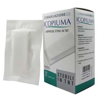 ICOPIUMA GARZA COMPRESSA IN TESSUTO NON TESSUTO ADESIVA 18X40 CM 12 PEZZI - Angeli Pharm