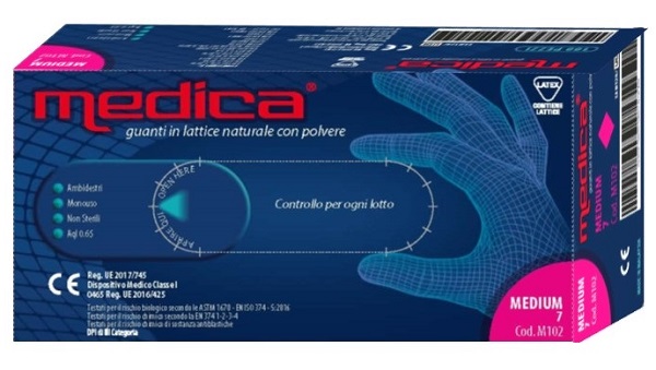 MEDICA GUANTO LATTICE N/STERILE CON POLVERE DM MISURA M 100 PEZZI - Angeli Pharm
