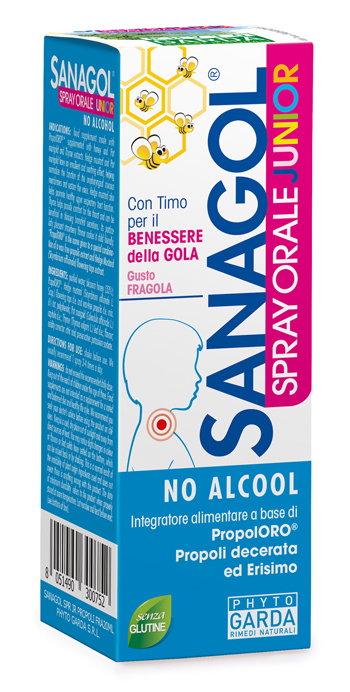 SANAGOL SPRAY JUNIOR PROPOLI FRAGOLA 20 ML - Angeli Pharm