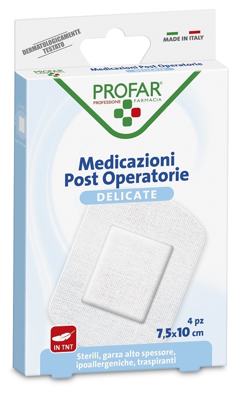 MEDICAZIONE POST OPERATORIA STERILE GARZA ANTIADERENTE 7,5X10 CM 4 PEZZI PROFAR - Angeli Pharm