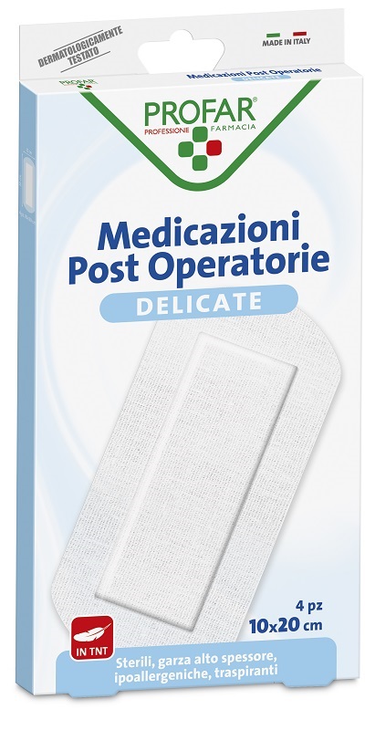 MEDICAZIONE POST OPERATORIA STERILE GARZA ANTIADERENTE 10X20 CM 4 PEZZI PROFAR - Angeli Pharm