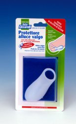 PROTETTORE ALLUCE VALGO REALIZZATO IN GEL DI SILICONE BIANCOSEMITRASPARENTE SAGOMATO PER AVVOLGERE LA PARTE DOLENTE E SENSIBILE DELL'ALLUCE IGIENEPIEDE 1 PEZZO - Angeli Pharm