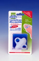 CUSCINETTO PER DITA A MARTELLO REALIZZATO IN GEL DI SILICONEBIANCO SEMITRASPARENTE SAGOMATA PER PROTEGGERE E DISTENDERE LE DITA CONTRATTE IGIENEPIEDE 2 PEZZI - Angeli Pharm