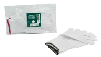 GUANTO DI FILO COTONE 100% BIANCO PER ALLERGIE DERMATOLOGICHE 7 1 PAIO - Angeli Pharm
