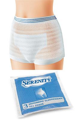 MUTANDINA ELASTICA RETTANGOLARE A RETE SERENITY L 3 PEZZI - Angeli Pharm
