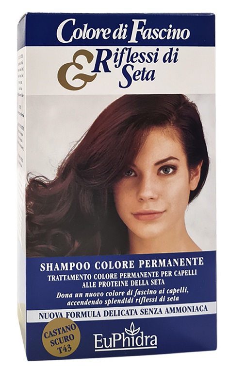EUPHIDRA COLORE DI FASCINO & RIFLESSI DI SETA SHAMPOO COLOR PERMANENTE 43 CASTANO SCURO 120 ML - Angeli Pharm