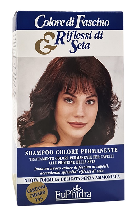 EUPHIDRA COLORE DI FASCINO & RIFLESSI DI SETA SHAMPOO COLORE PERMANENTE 45 CASTANO CHIARO 120 ML - Angeli Pharm