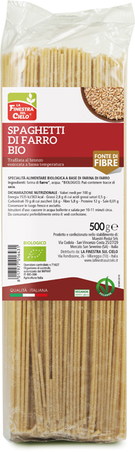 SPAGHETTI DI FARRO BIO 500 G - Angeli Pharm