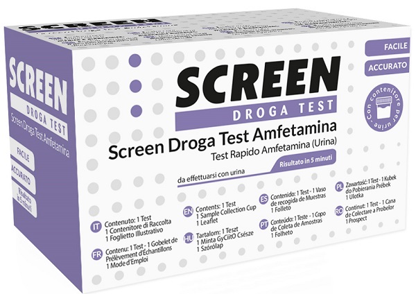 SCREEN DROGA TEST AMFETAMINA TEST ANTIDROGA CON CONTENITORE URINA - Angeli Pharm