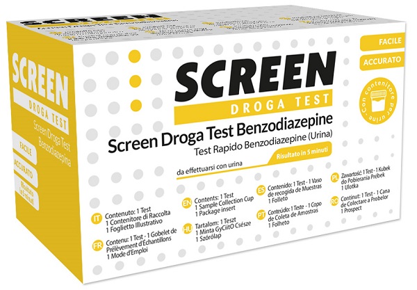 SCREEN DROGA TEST BENZODIAZEPINE TEST ANTIDROGA CON CONTENITORE URINA - Angeli Pharm