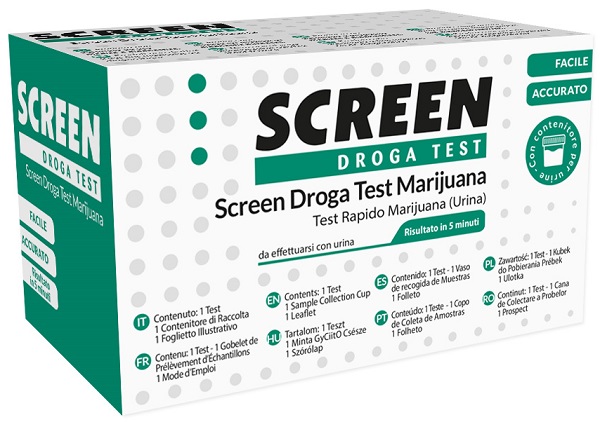 SCREEN DROGA TEST MARIJUANA TEST ANTIDROGA CON CONTENITORE URINA - Angeli Pharm