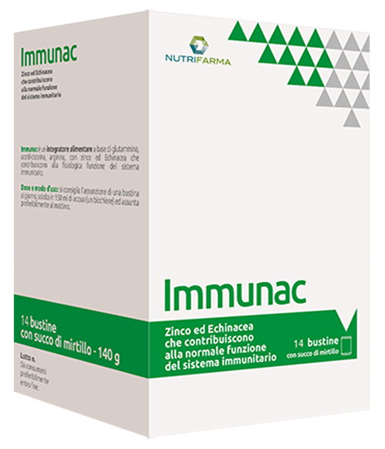 IMMUNAC 14 BUSTINE 10 G CON SUCCO DI MIRTILLO - Angeli Pharm