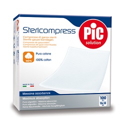 GARZA COMPRESSA IDROFILA PIC 10X10CM 4 STRATI 2 BUSTE 25 PEZZI FUSTELLA - Angeli Pharm