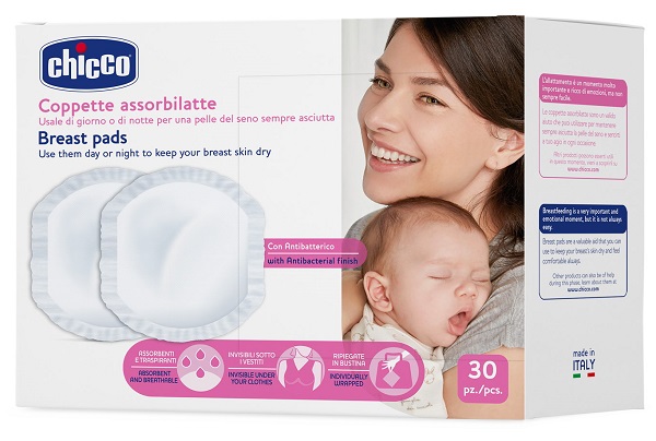 CHICCO COPPETTA ASSORBILATTE ANTIBATTERICA 30 PEZZI - Angeli Pharm