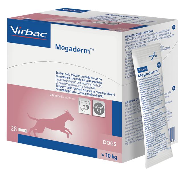 MEGADERM SUPPLEMENTO CANI SUPERIORI A 10 KG SCATOLA DA 28 SACCHETTI MONODOSE 4 ML - Angeli Pharm