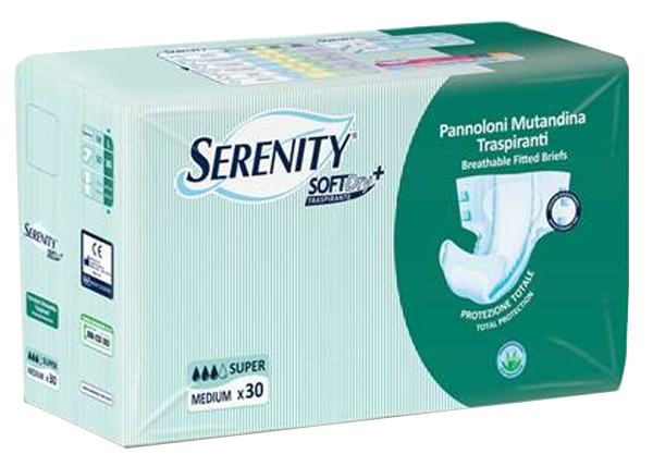 PANNOLONE PER INCONTINENZA A MUTANDINA SERENITY SOFTDRY+ ALOE SUPER MEDIUM 30 PEZZI - Angeli Pharm