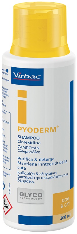 PYODERM SHAMPOO CLOREXIDINA PURIFICA E DETERGE CANE E GATTO 200 ML - Angeli Pharm