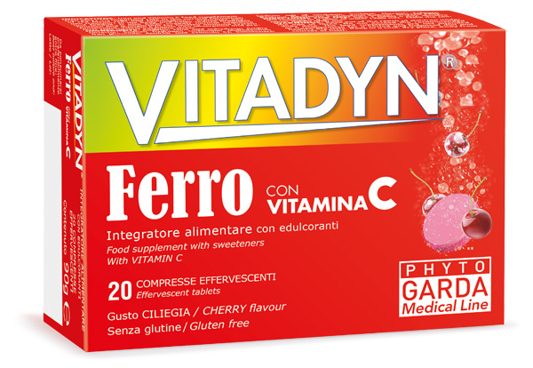 VITADYN FERRO + VITAMINA C 20 COMPRESSE EFFERVESCENTI - Angeli Pharm