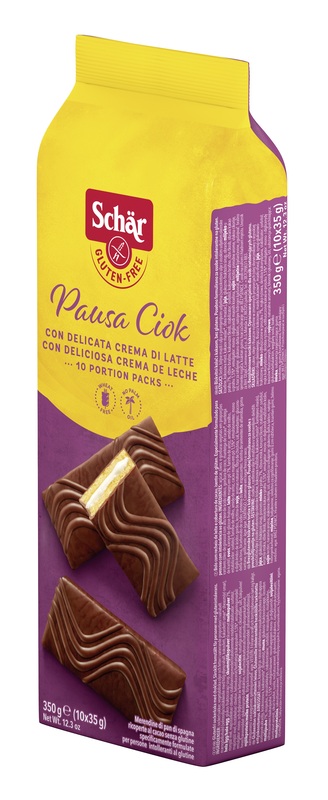 SCHAR PAUSA CIOK MERENDINE DI PAN DI SPAGNA CON CREMA DI LATTE 10 PEZZI DA 35 G - Angeli Pharm