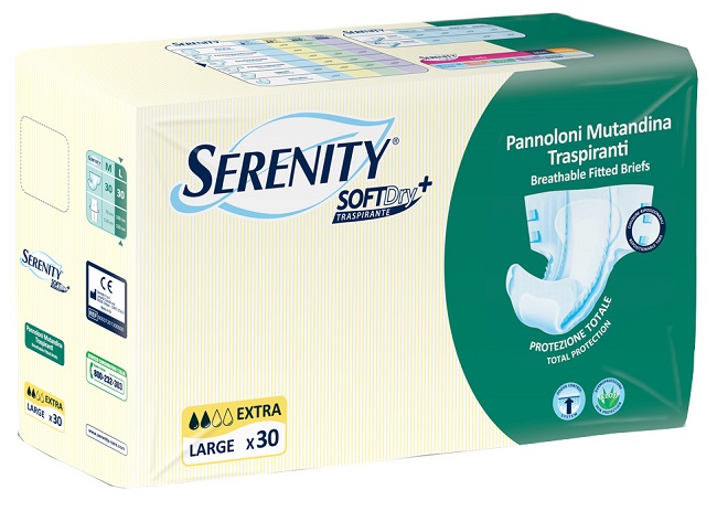 PANNOLONE MUTANDINA PER INCONTINENZA SERENITY SOFTDRY+ EXTRA TAGLIA LARGE 30 PEZZI - Angeli Pharm