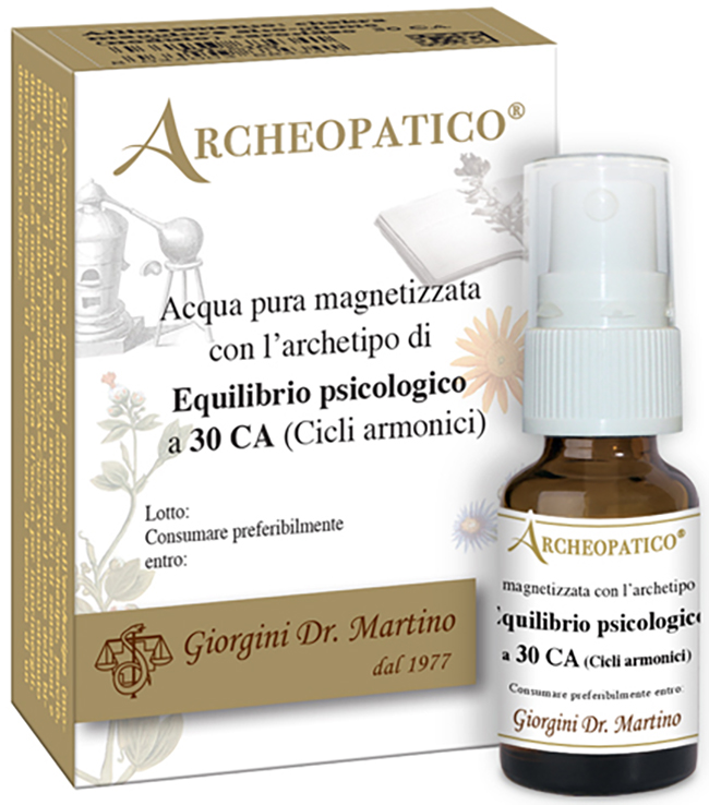 ARCHEOPATICO ACQUA PURA MAGNETIZZATA CON ARCHETIPO EQUILIBRIO PSICOLOGICO A 30 CICLI ARMONICI 10 ML - Angeli Pharm