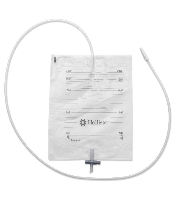 SACCA URINA DA LETTO HOLLISTER CON ANTIREFLUSSO E RUBINETTO DI SCARICO TUBO 90CM 30 PEZZI - Angeli Pharm