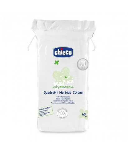 CHICCO BABY MOMENTS QUADROTTI MORBIDO COTONE 60 PEZZI - Angeli Pharm