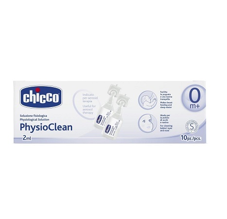 CHICCO PHYSIOCLEAN SOLUZIONE FISIOLOGICA 10 FLACONCINI 2 ML - Angeli Pharm