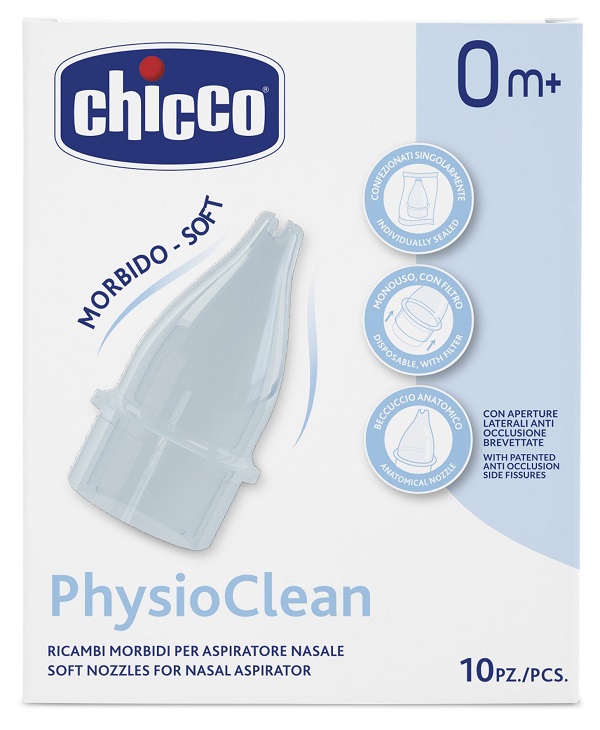 RICAMBI MORBIDI PER ASPIRATORE NASALE CHICCO PHYSIOCLEAN - Angeli Pharm