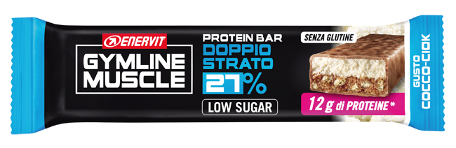 ENERVIT GYMLINE MUSCLE PROTEIN BAR 27% DOPPIO STRATO COCCO-CIOK 1 PEZZO - Angeli Pharm