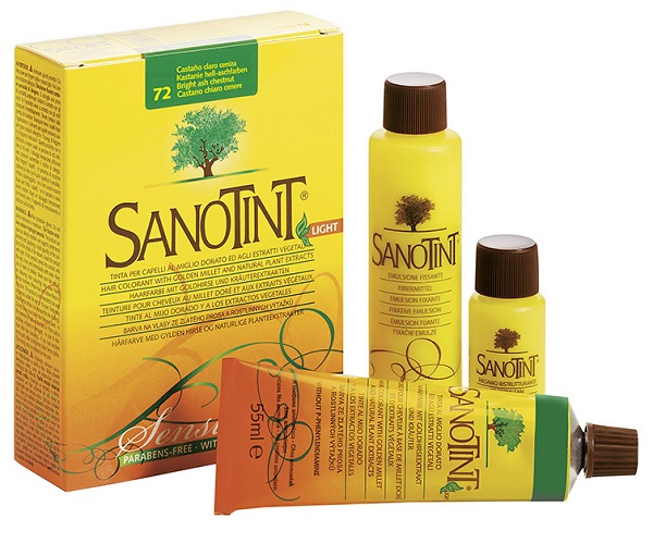 SANOTINT LIGHT TINTURA PER CAPELLI NUMERO 72 CASTANO CHIARO CENERE TUBO IN ASTUCCIO DI CARTONE 125 ML - Angeli Pharm