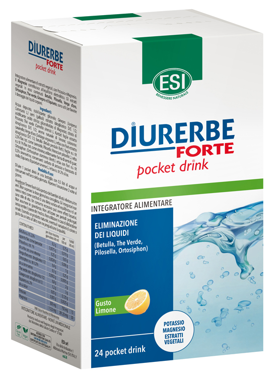ESI DIURERBE FORTE POCKET DRINK LIMONE 24 X 20 ML - Angeli Pharm
