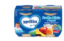 MELLIN MERENDA YOGURT FRUTTA MISTA 120 G X 2 PEZZI - Angeli Pharm