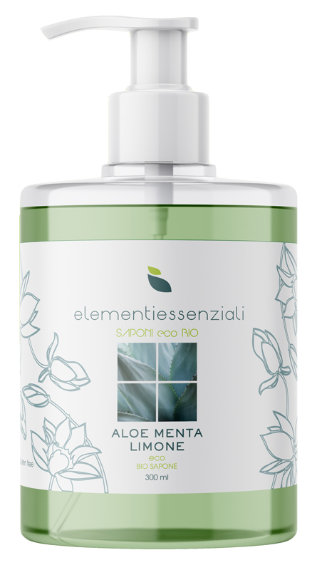 ELEMENTIESSENZIALI SAPONE ECO BIO ALOE MENTA LIMONE 300ML - Angeli Pharm