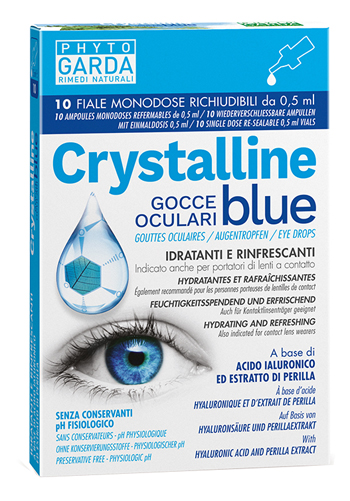 CRYSTALLINE BLUE GOCCE OCULARI MONODOSE 10 FIALE 0,5 ML - Angeli Pharm
