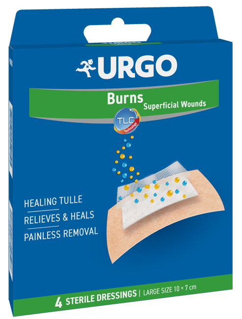 URGO CEROTTO PER USTIONI E FERITE 100X70 MM 4 PEZZI - Angeli Pharm