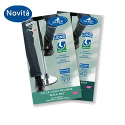 CALZA UOMO MELANGE 140 DENARI TAGLIA PICCOLA JEANS CHIARO - Angeli Pharm