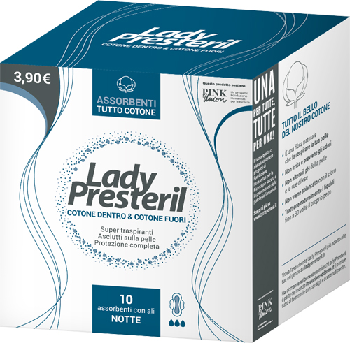 LADY PRESTERIL COTONE DENTRO & COTONE FUORI 10 ASSORBENTI CON ALI NOTTE PROMO - Angeli Pharm