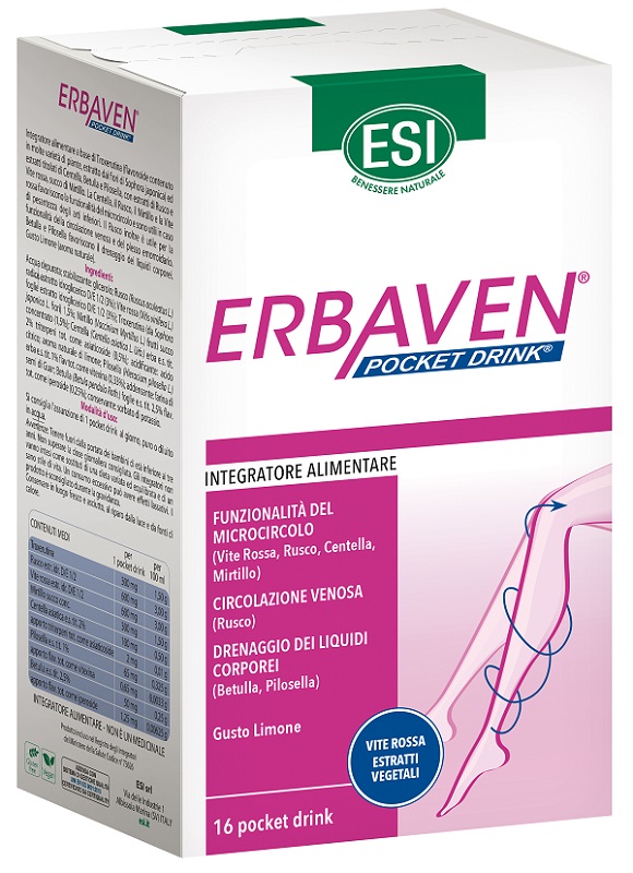 ESI ERBAVEN 16 POCKET DRINK X 20 ML GUSTO LIMONE - Angeli Pharm
