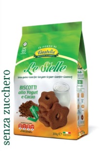 FARABELLA BISCOTTI LE STELLE ALLO YOGURT E CACAO SENZA ZUCCHERO 300 G - Angeli Pharm