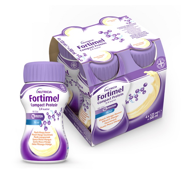 NUTRICIA FORTIMEL COMPACT PROTEIN GUSTO PESCA E MANGO 4 BOTTIGLIE DA 125 ML - Angeli Pharm