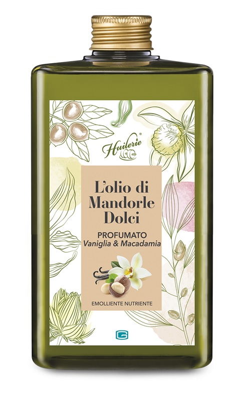 HUILERIE L'OLIO DI MANDORLE DOLCI PROFUMATO VANIGLIA & MACADAMIA 300 ML - Angeli Pharm