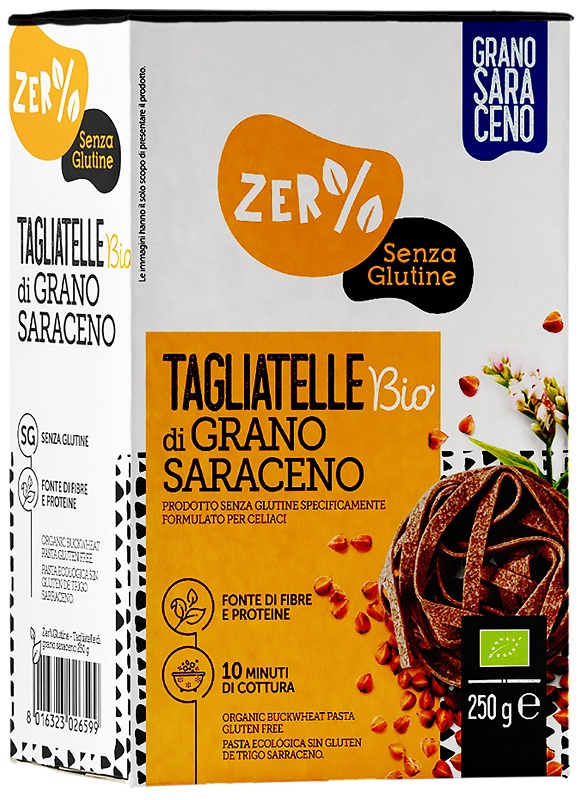 ZERO% GLUTINE TAGLIATELLE A NIDO DI GRANO SARACENO INTEGRALESENZA GLUTINE BIO 250 G - Angeli Pharm